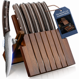 VEYUNA Knife Set 7-Piece – High-Carbon Steel with Foldable Magnetic Block for Food Prep