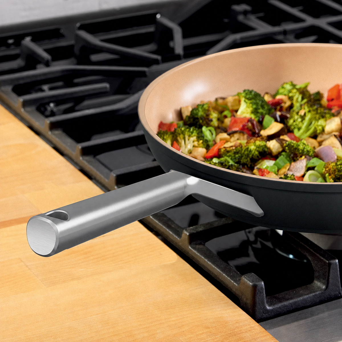 VEYUNA 30cm Ceramic Fry Pan – Durable Non-Stick Surface for Fresh Food