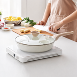 VEYUNA Ceramic Nonstick Pan Set with Lids – 3-Piece Induction Cookware for Food Prep