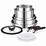 VEYUNA Cookware Set – 10-Piece Stainless Steel Stackable Set for Food Prep