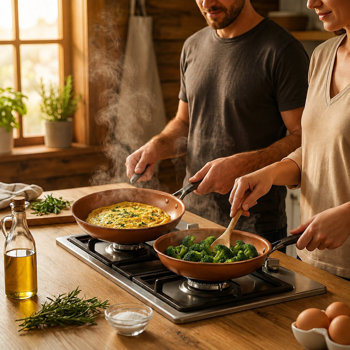 VEYUNA Air Frying Pan Set – Nonstick Cookware for Healthy Food Prep