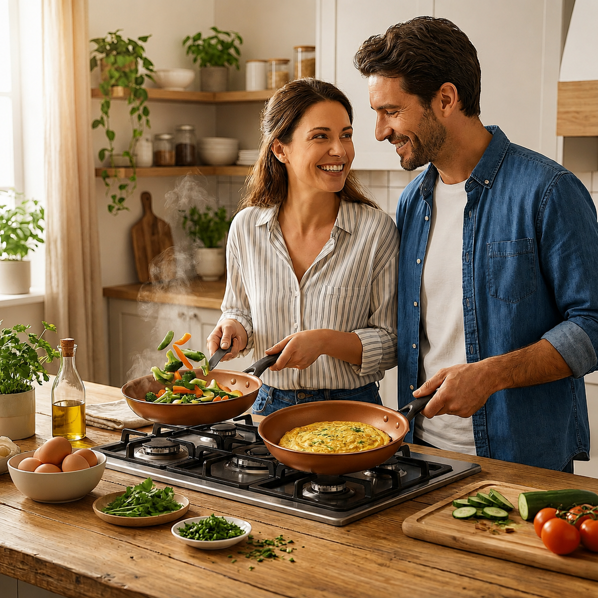 VEYUNA Air Frying Pan Set – Nonstick Cookware for Healthy Food Prep