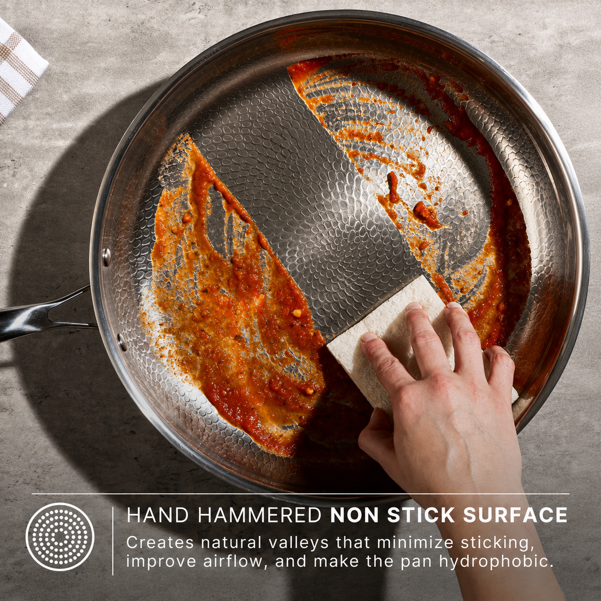 VEYUNA Titanium Hammered Frying Pan Pro – Small Skillet for Fresh Food Prep