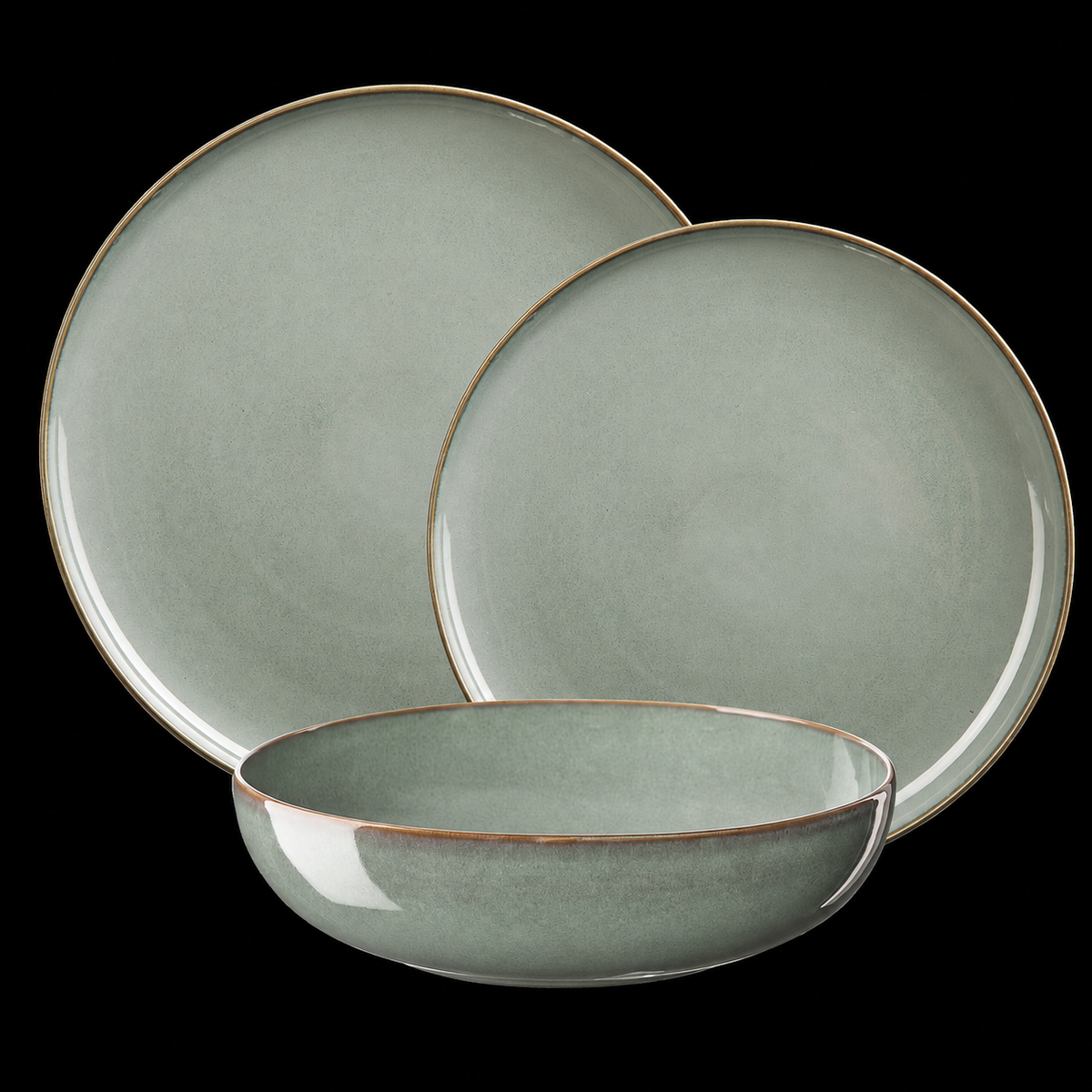 VEYUNA Dinnerware Set 18-Piece – Eucalyptus Plates & Bowls for Dining