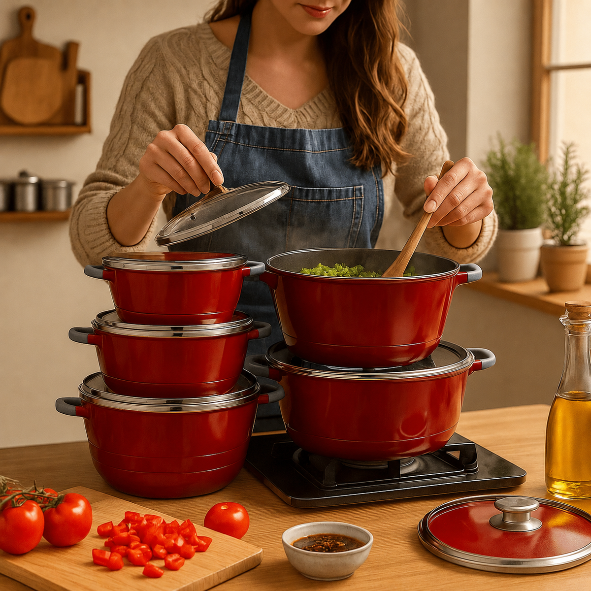 VEYUNA Professional Cookware Set – Premium Pots for Homemade Food Prep