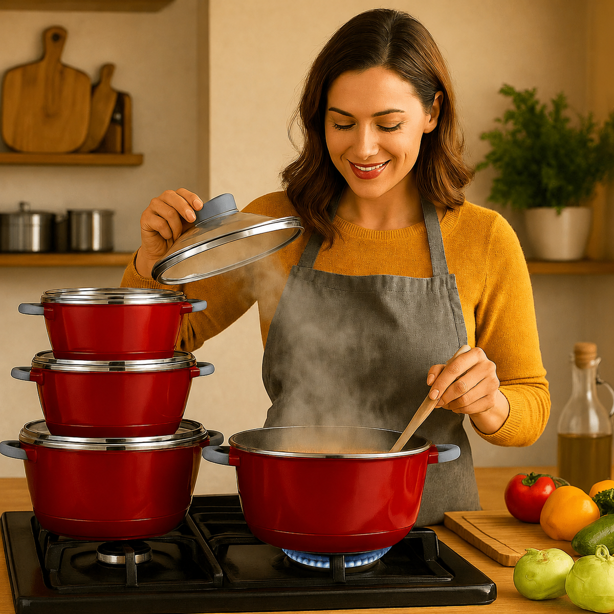 VEYUNA Professional Cookware Set – Premium Pots for Homemade Food Prep