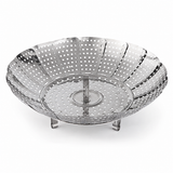 VEYUNA Stainless Steel Food Steamer Basket Expandable Folding Insert with Feet for Pots