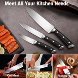 VEYUNA 3-Piece Knife Set – German Stainless Steel Food Prep Knives
