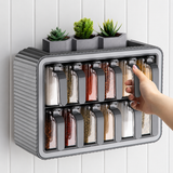 VEYUNA Spice Jar Set – 12-Piece Supplement Storage with Rack, Spoons & Labels
