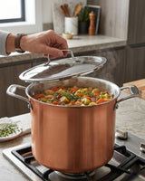 VEYUNA Stock Pot 7QT Nonstick with Glass Lid, Meal Prep & Induction Cooking