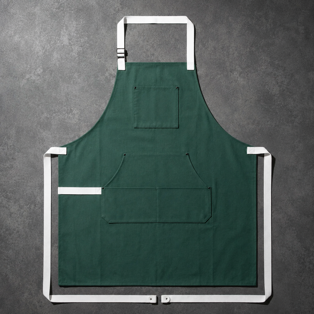 VEYUNA Meal Prep Apron – Moss Green, Adjustable Straps & Utility Pockets