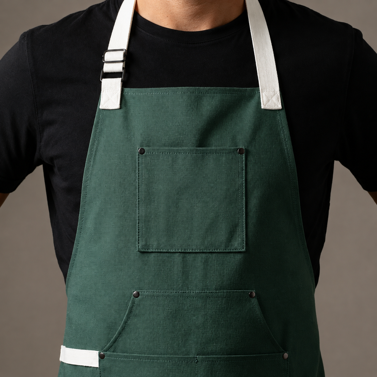 VEYUNA Meal Prep Apron – Moss Green, Adjustable Straps & Utility Pockets