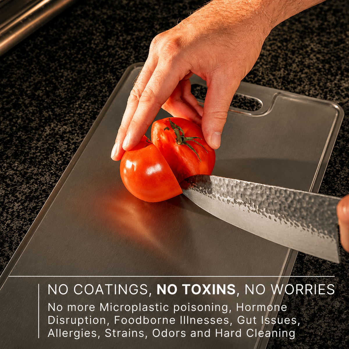 VEYUNA Titanium Cutting Board – Anti-Microbial Surface for Fresh Food Prep