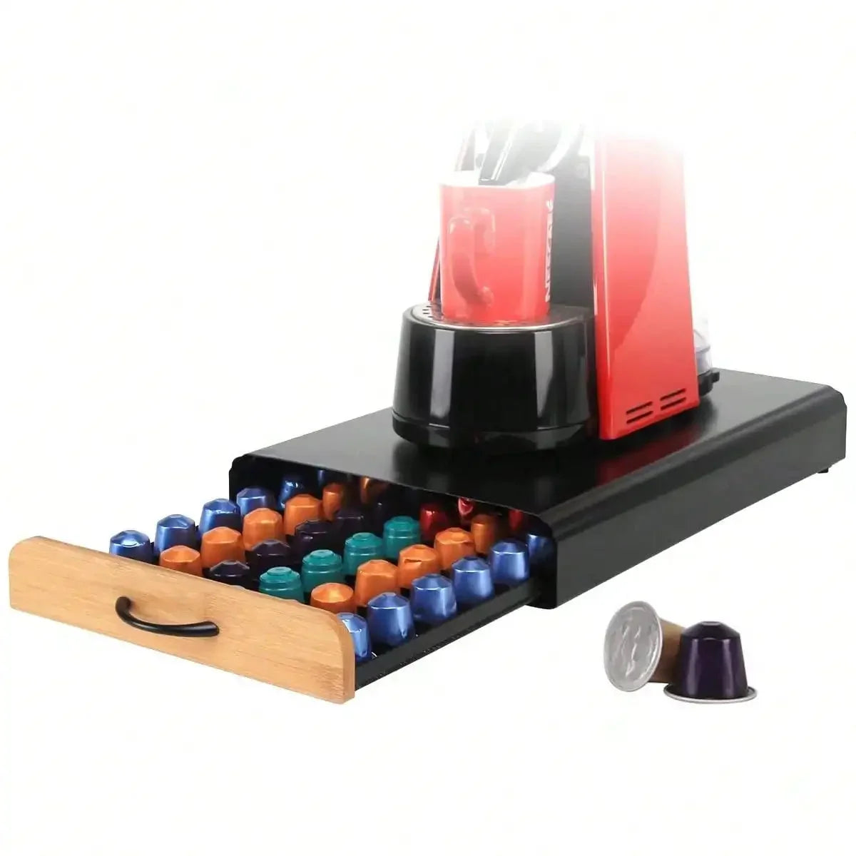 VEYUNA Coffee Pod Holder Drawer, 40-Capsule Organizer for Modern Kitchens