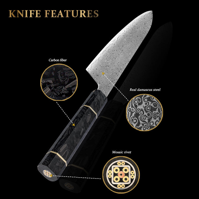 VEYUNA Damascus Knife Set – 6-Piece High-Carbon Steel Food Prep Knives