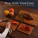 VEYUNA 3-Piece Carbonised Bamboo Cutting Board Set, Grooved Food Prep Boards