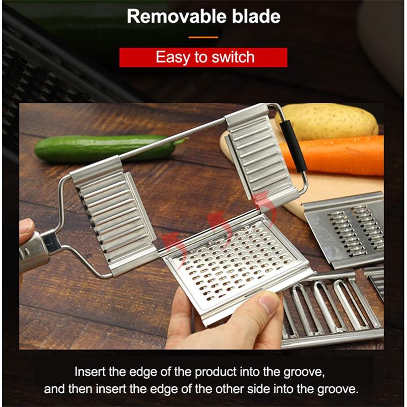 VEYUNA Vegetable Slicer – 3-Blade Stainless Steel Food Prep Mandoline