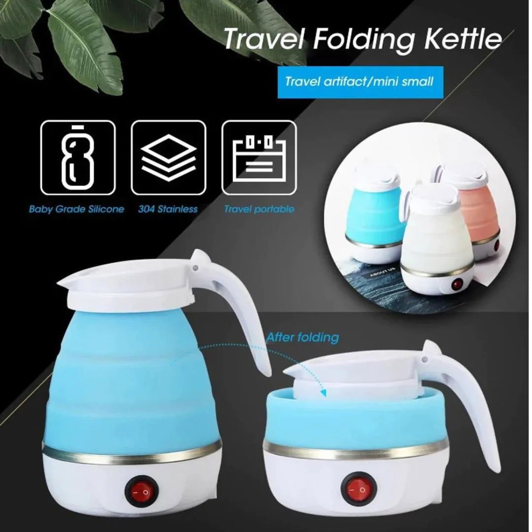 VEYUNA Kitchen Electric Kettle, Foldable Silicone Travel Water Heater, Portable Design
