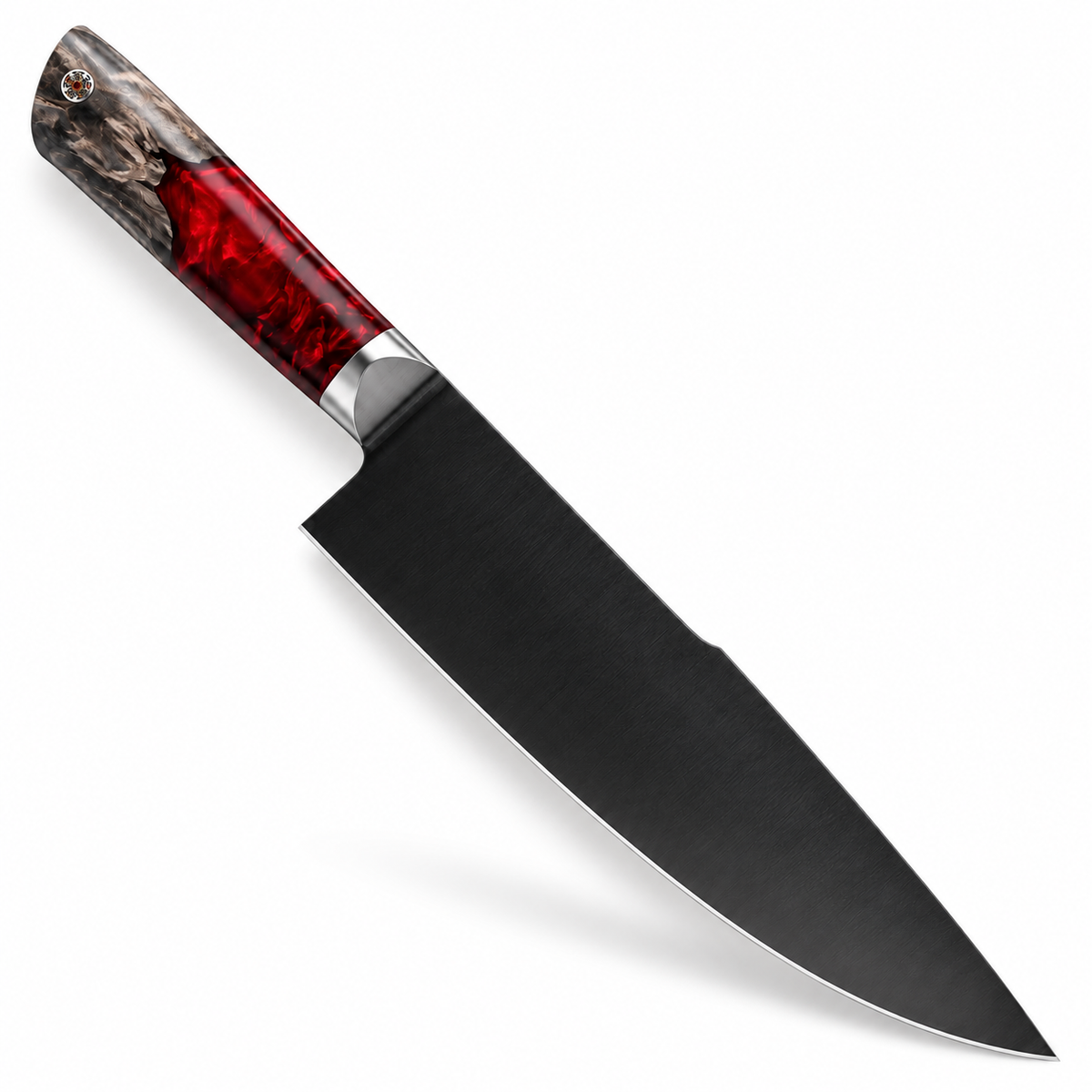 VEYUNA 8-Inch Chef Knife Carbon-Coated Blade Full Tang with Ergonomic Handle
