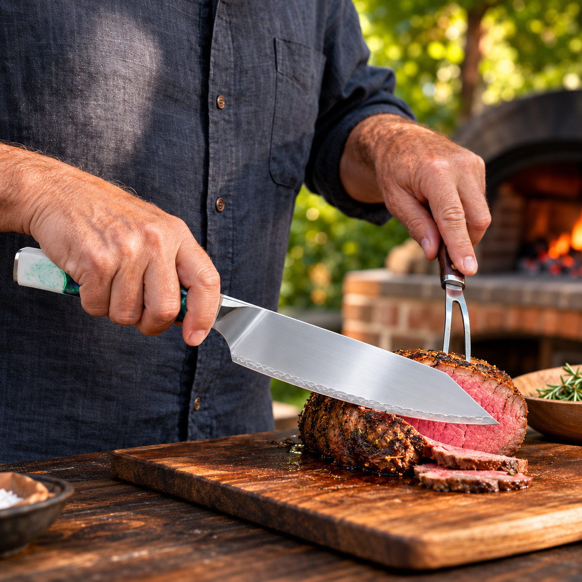 VEYUNA 8-Inch Chef Knife 5-Layer Stainless Steel Blade with Resin Handle