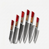 VEYUNA Knife Set – 6-Piece Damascus Steel Food Prep Knives for Meat & Vegetables