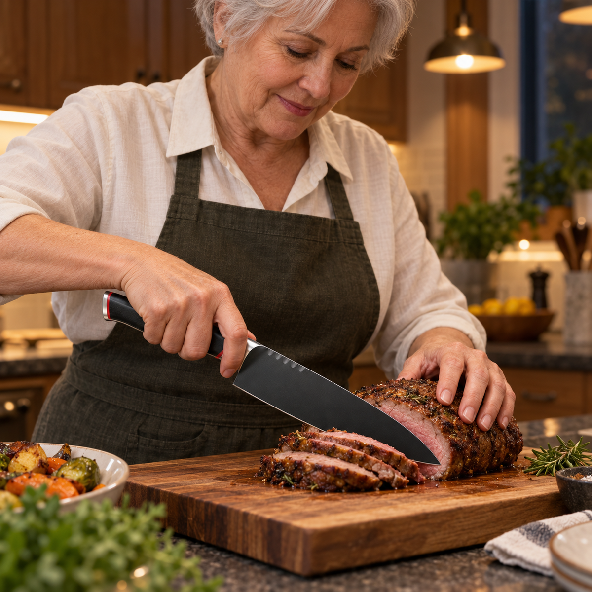 VEYUNA 8-Inch Chef Knife Black Blade with Dragon Design and Ergonomic Handle