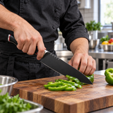 VEYUNA 8-Inch Chef Knife Black Blade with Dragon Design and Ergonomic Handle