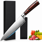 VEYUNA Chef Knife 8-Inch – Ultra-Sharp Damascus Blade for Fresh Food Prep