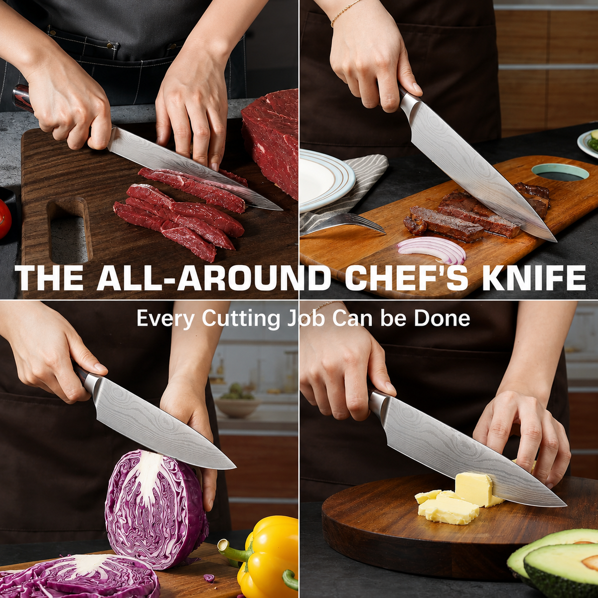 VEYUNA Chef Knife 8-Inch – Ultra-Sharp Damascus Blade for Fresh Food Prep