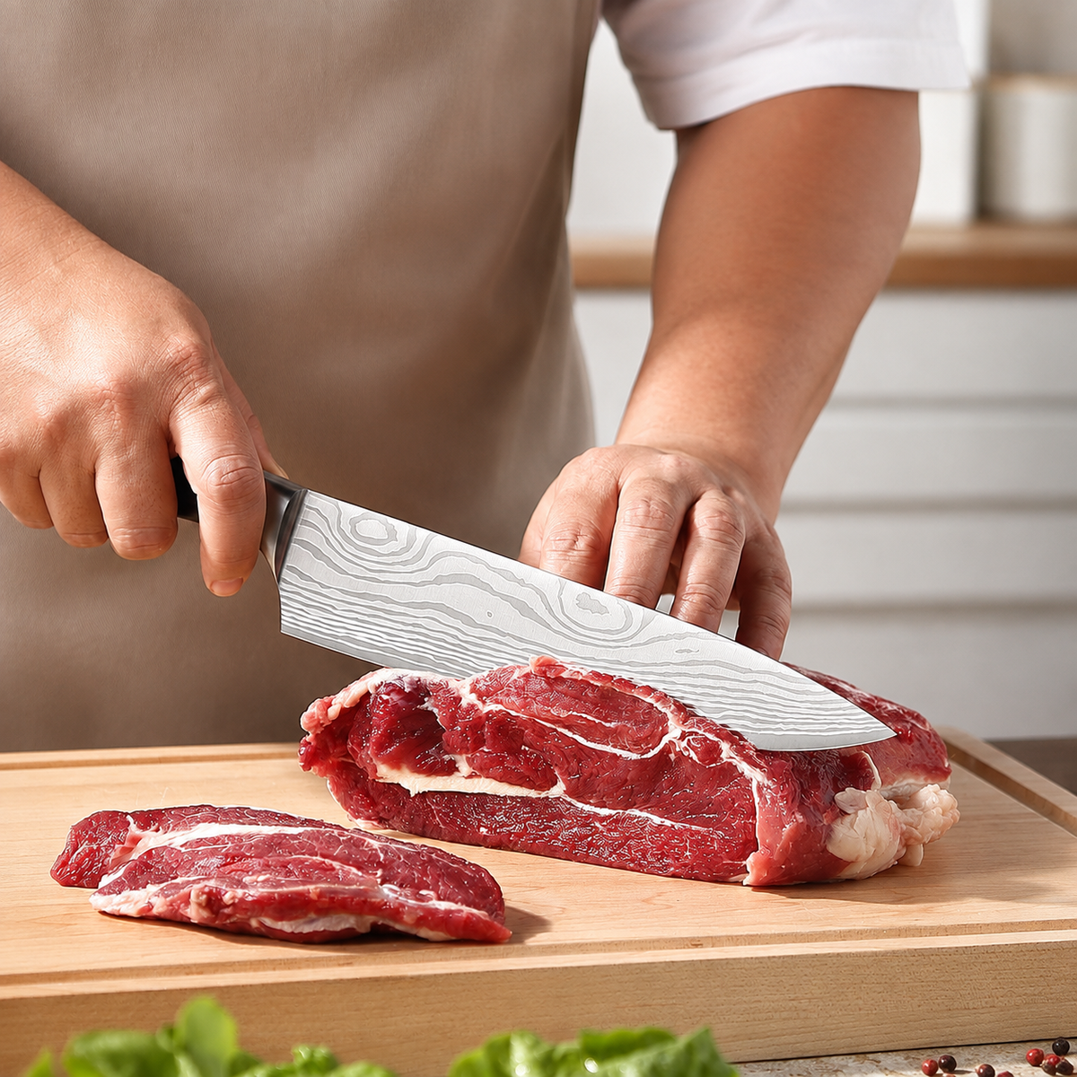 VEYUNA Chef Knife 8-Inch – Ultra-Sharp Damascus Blade for Fresh Food Prep