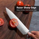 VEYUNA Chef Knife 8-Inch – Ultra-Sharp Damascus Blade for Fresh Food Prep