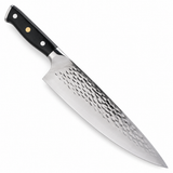VEYUNA 10.25-Inch Chef Knife Hammered Japanese AUS-10V Steel Blade with Full-Tang Handle