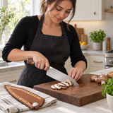 VEYUNA 8-Inch Chef Knife Stainless Steel Blade with Resin Handle and Protective Leather Sheath