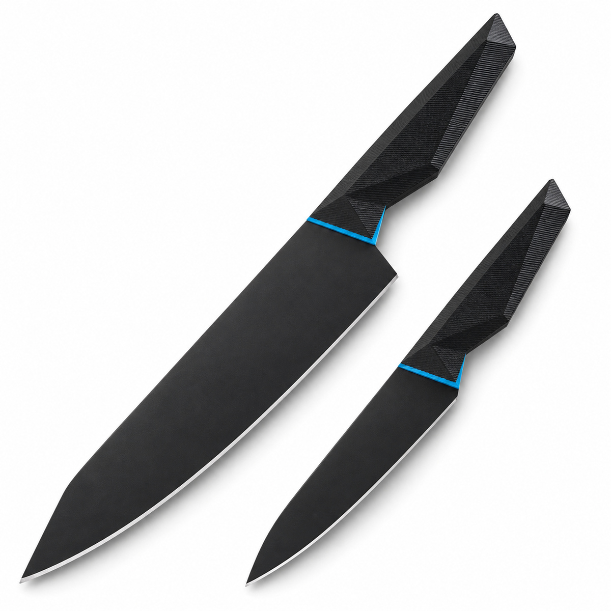 VEYUNA 2-Piece Knife Set, 8" Chef & 3.75" Paring Knives, Black Blades, Batman Edition