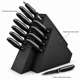VEYUNA 12-Piece Knife Block Set, Shadow Black Series, NSF Certified Kitchen Knives