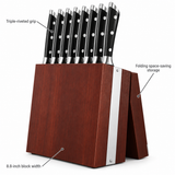 VEYUNA 8-Piece Steak Knife Set with Oak Storage Block, Full Tang NSF Certified