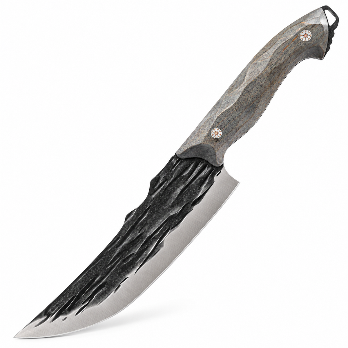 VEYUNA 8-Inch Chef Knife Barbarian Series, Forged Blade, Leather Sheath, Ergonomic Handle