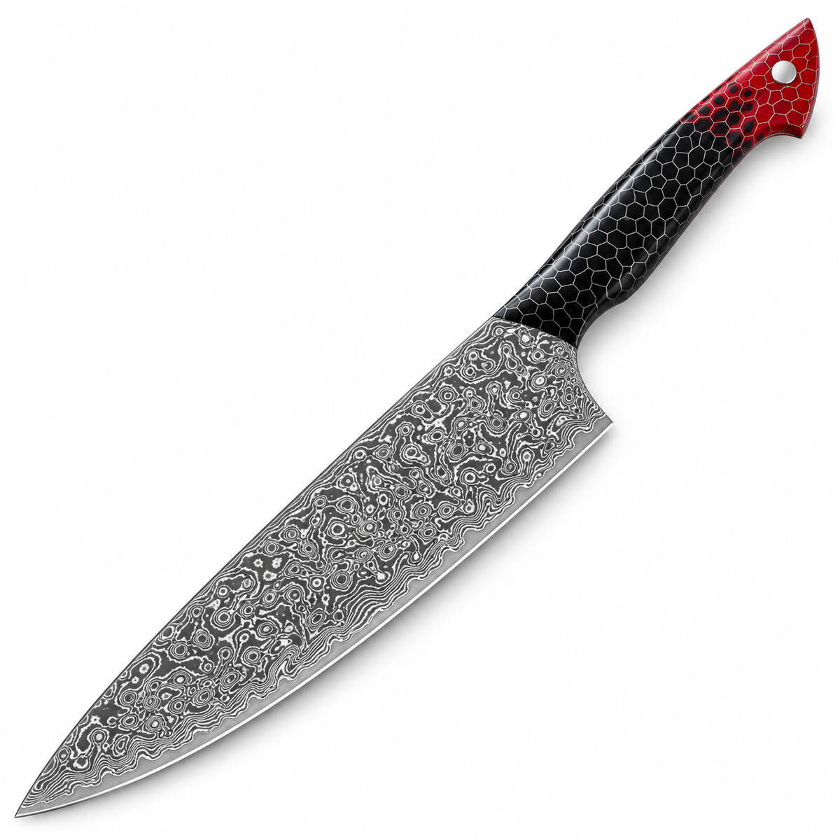VEYUNA 9.5-Inch Chef Knife 69-Layer Damascus Blade with Japanese V12 Steel Core and Resin Handle