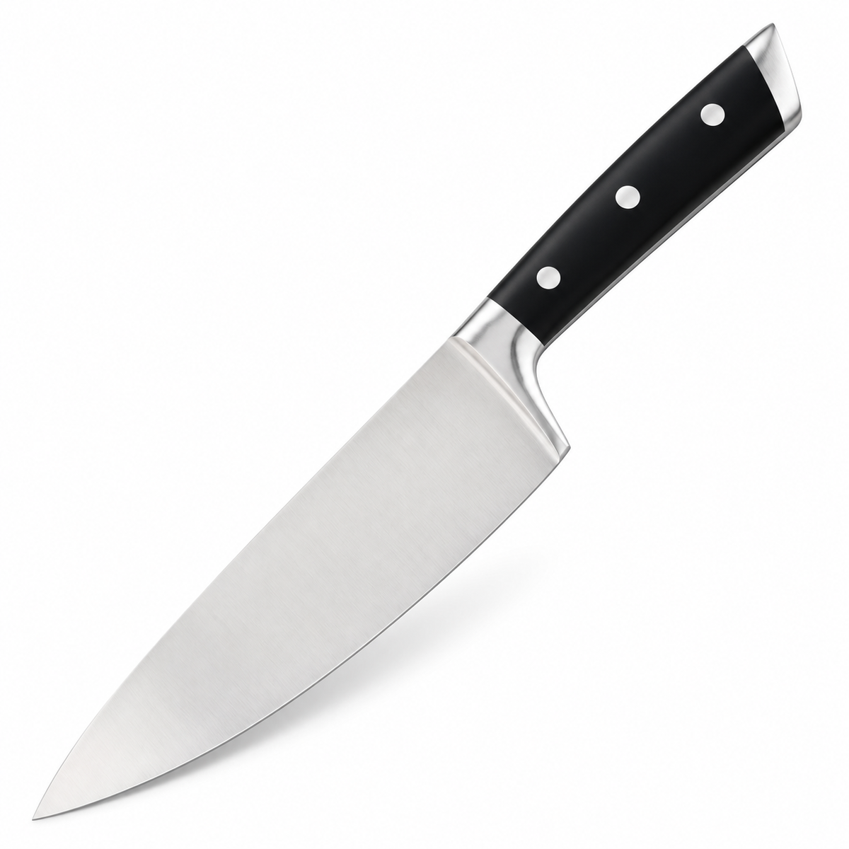 VEYUNA 8" Chef Knife, German Steel, 58–60 HRC, Black Handle, NSF Certified