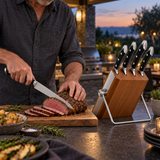 VEYUNA 5-Piece Knife Set with Modular Block, German Steel, NSF Certified