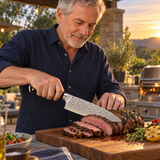 VEYUNA 6-Inch Chef Knife Hammered Japanese Steel Blade with Full-Tang Ergonomic Handle
