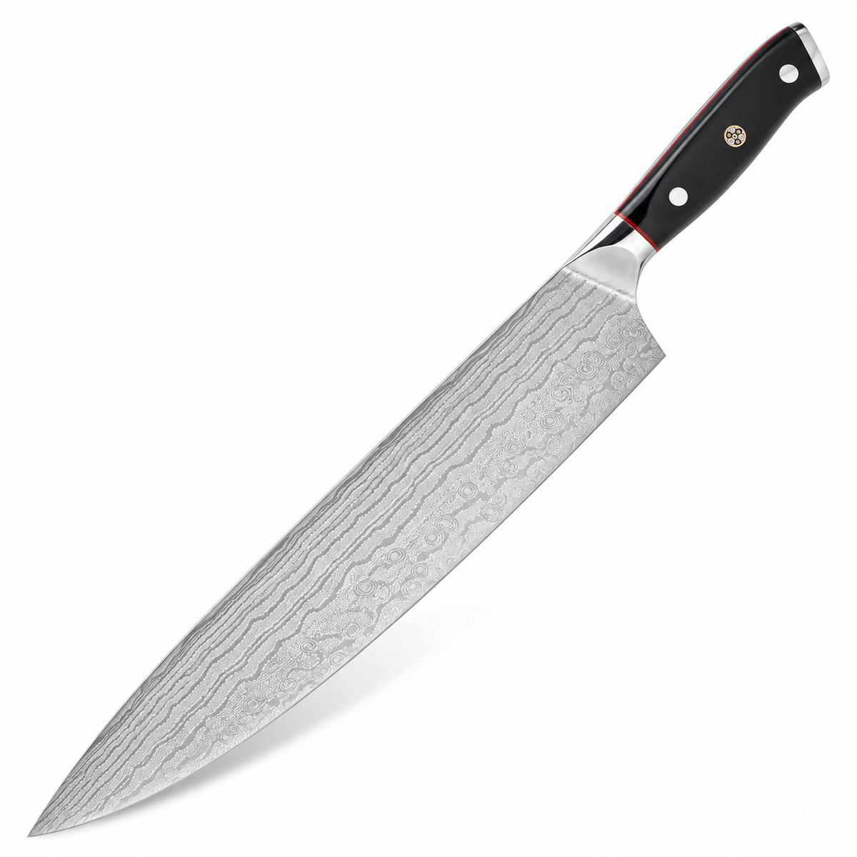 VEYUNA 12-Inch Chef Knife, Shogun Series, Damascus Blade, Full Tang, Protective Sheath