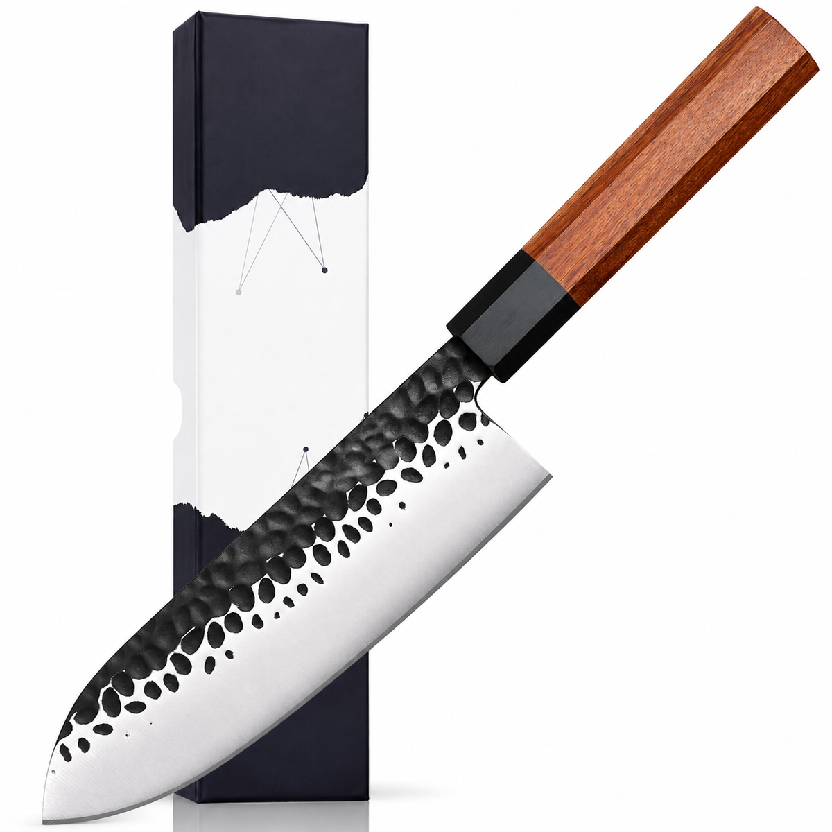 VEYUNA Santoku Knife 7-Inch – 440C Stainless Steel for Fresh Food Prep
