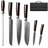 VEYUNA Knife Set 6-Piece – 67-Layer VG10 Damascus Steel for Fresh Food Prep