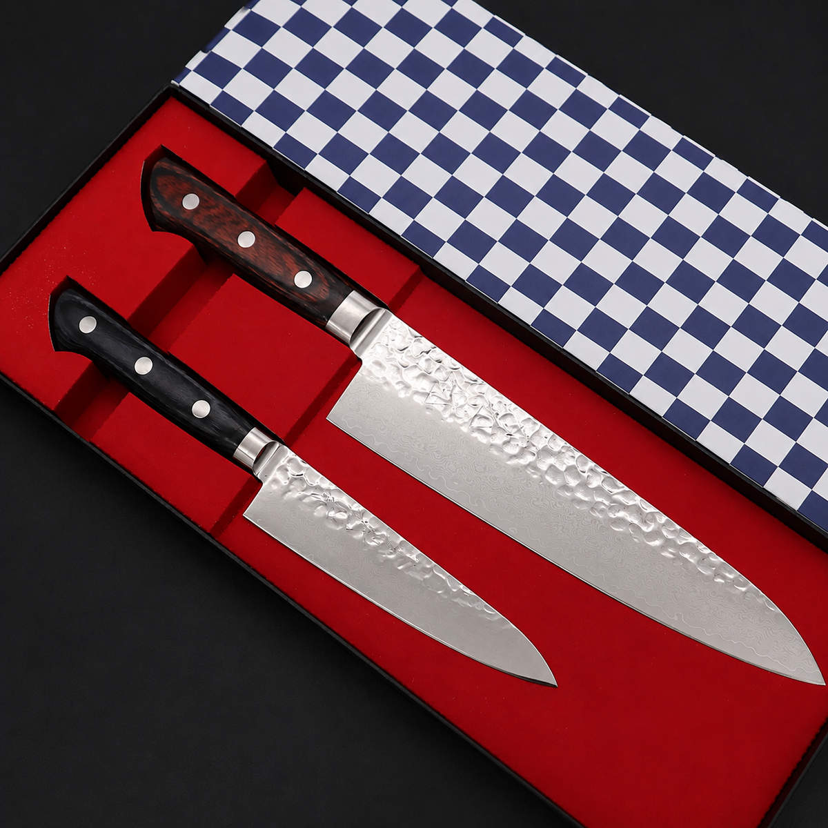 VEYUNA Knife Set 2-Piece – VG-10 Damascus Petty & Gyuto for Food Prep