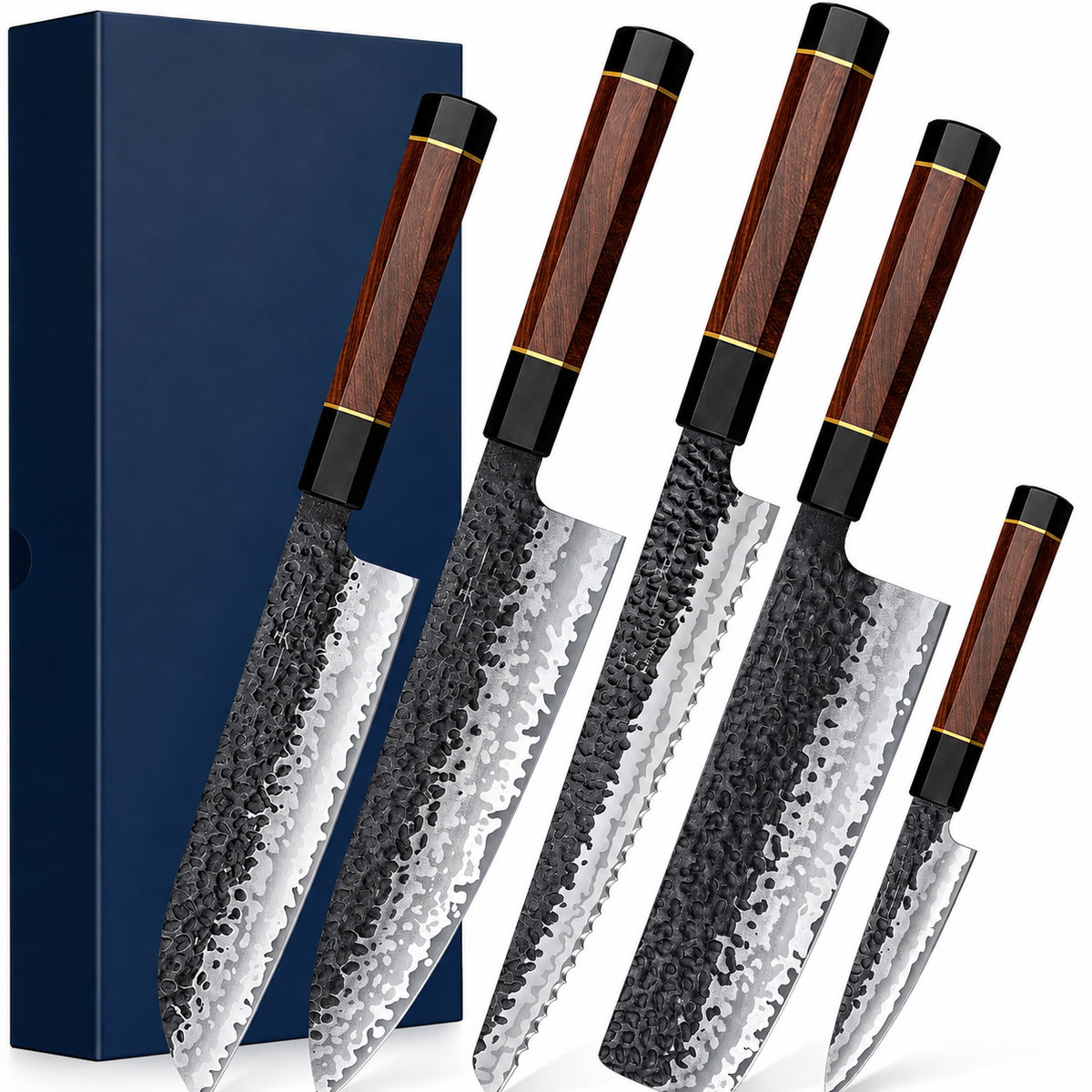 VEYUNA Knife Set 5-Piece – High-Carbon Steel Japanese Knives for Fresh Food Prep