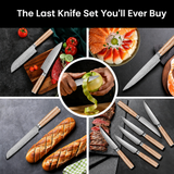 VEYUNA Knife Set 14-Piece – German DIN1.4116 Steel Magnetic Block for Food Prep