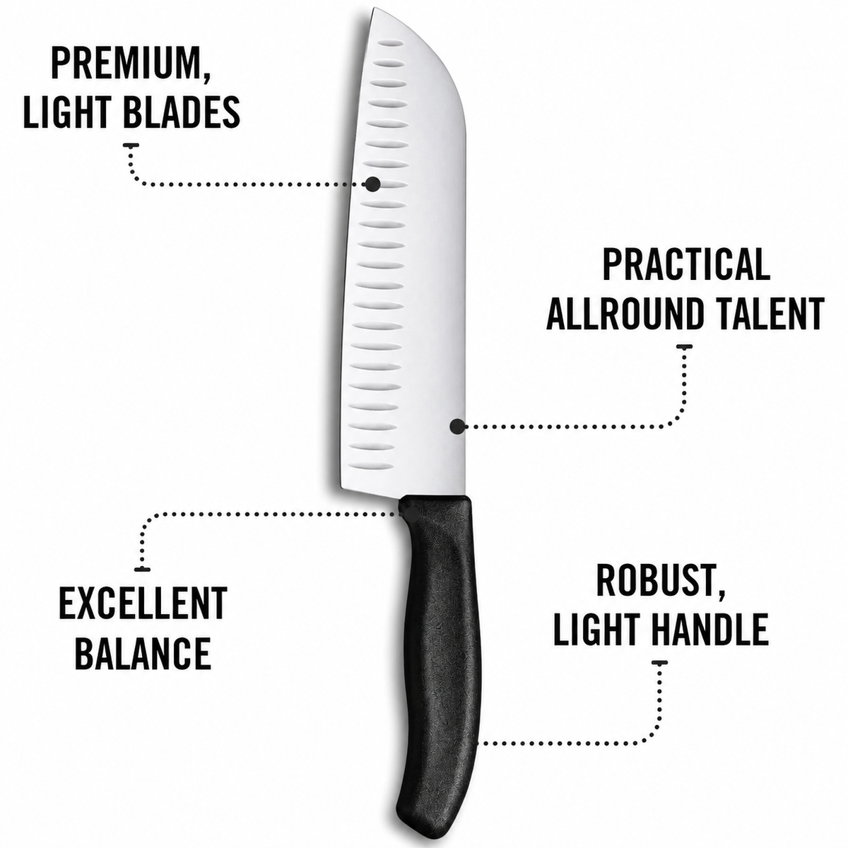 VEYUNA Santoku Knife 17cm – Extra-Sharp Stainless Steel for Fresh Food Prep