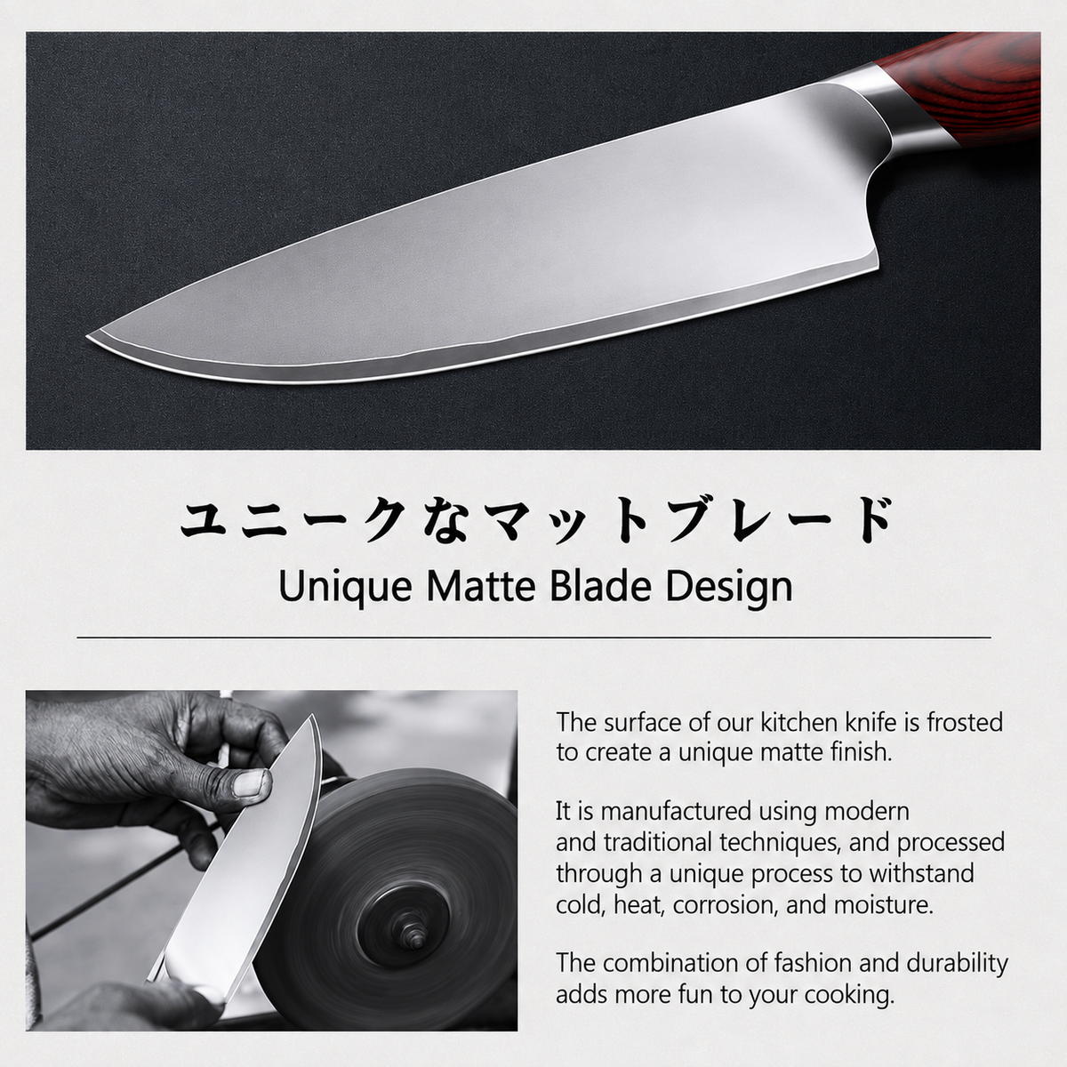 VEYUNA Chef Knife 8-Inch – High-Carbon Japanese Steel for Fresh Food Prep