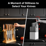 VEYUNA Knife Set 14-Piece – German Steel Magnetic Block for Fresh Food Prep